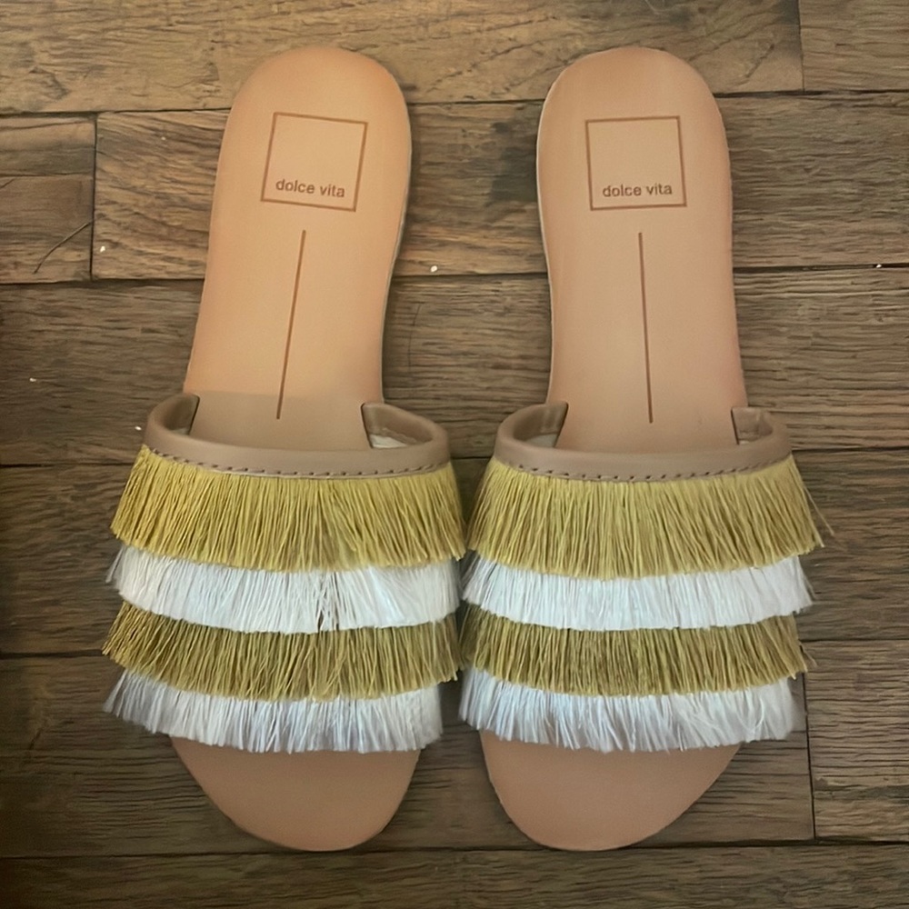Dolce vita fringe sandals/slides (NEW)